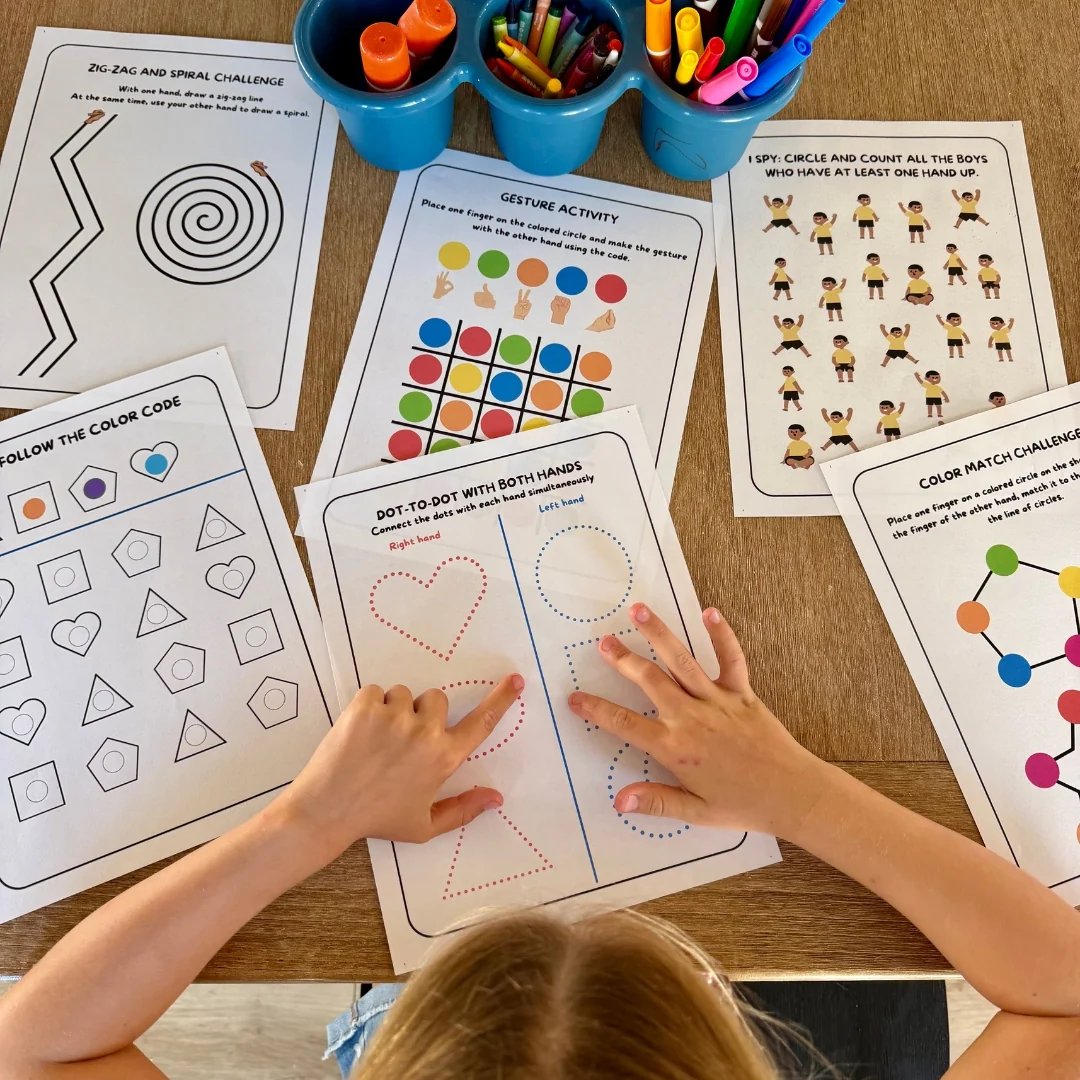 Kids doing dual-hand activities